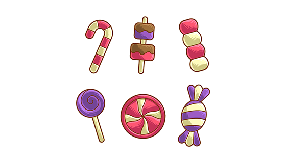手绘风格糖果矢量素材(EPS/AI/PNG)