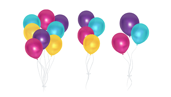 多彩逼真的气球矢量素材(EPS/AI/PNG)