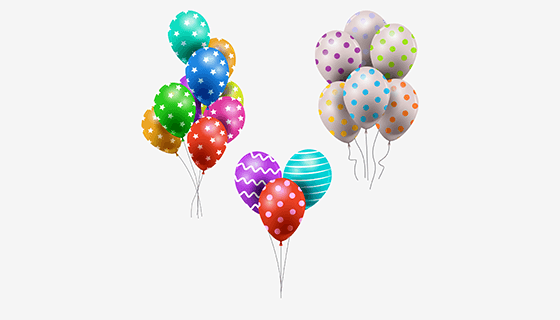 多彩逼真的气球矢量素材(EPS/AI/PNG)
