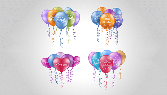 多彩逼真的气球矢量素材(EPS/AI/PNG)