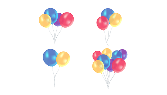 多彩逼真的气球矢量素材(EPS/AI/PNG)