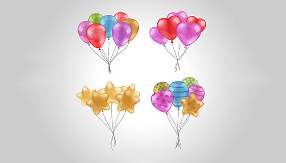 多彩逼真的气球矢量素材(EPS/AI/PNG)