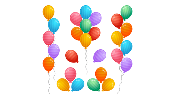 多彩逼真的气球矢量素材(EPS/AI/PNG)