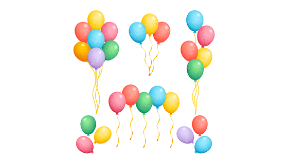 多彩逼真的气球矢量素材(EPS/AI/PNG)