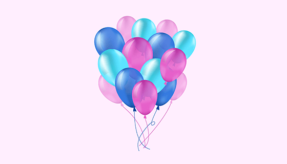 多彩逼真的气球矢量素材(EPS/AI/PNG)