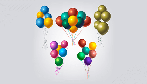 多彩逼真的气球矢量素材(EPS/AI/PNG)