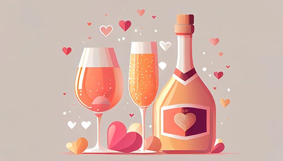 浪漫的香槟和高脚杯图片素材(JPG)