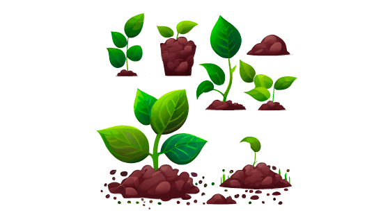 破土而出的植物矢量素材(EPS)