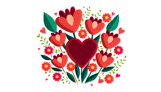 漂亮的爱心花卉矢量素材(EPS)