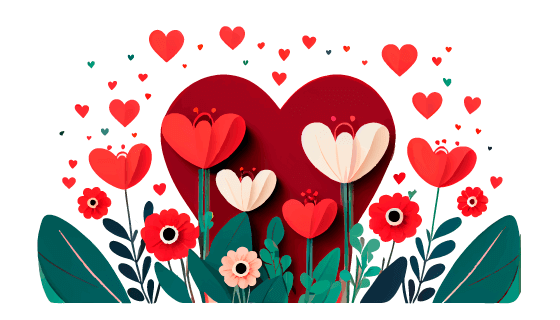 漂亮的爱心花卉矢量素材(EPS)