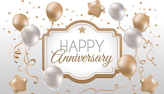 金色白色气球喜庆背景矢量素材(EPS/AI)