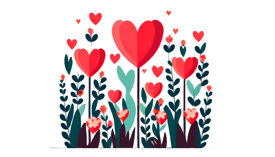 漂亮的爱心花卉矢量素材(EPS)