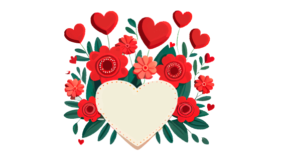 漂亮的爱心花卉矢量素材(EPS)