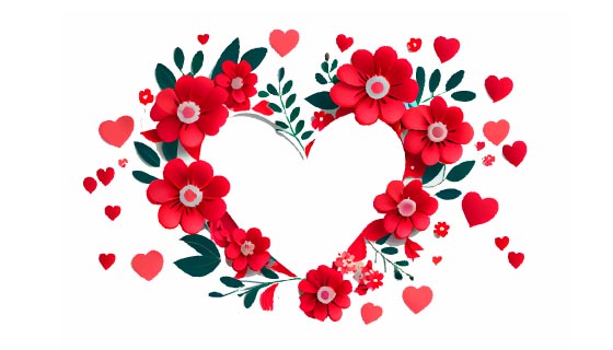 漂亮的爱心花卉矢量素材(EPS)