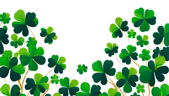 清新简单的三叶草背景矢量素材(EPS)