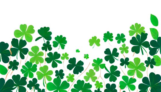 清新简单的三叶草背景矢量素材(EPS)