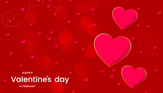 爱心设计红色情人节背景矢量素材(EPS)