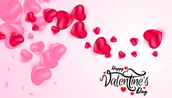 粉色和红色爱心设计情人节背景/壁纸矢量素材(EPS)