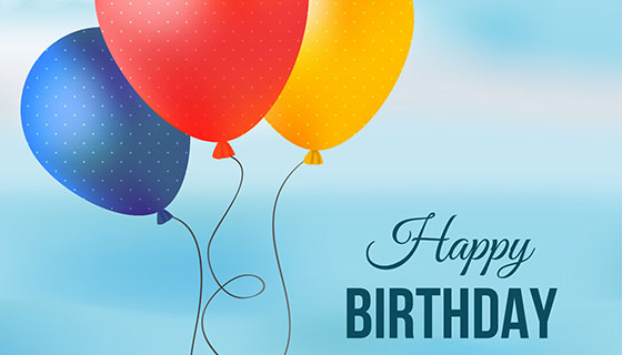 多彩气球生日快乐贺卡矢量素材(EPS/AI/PNG)