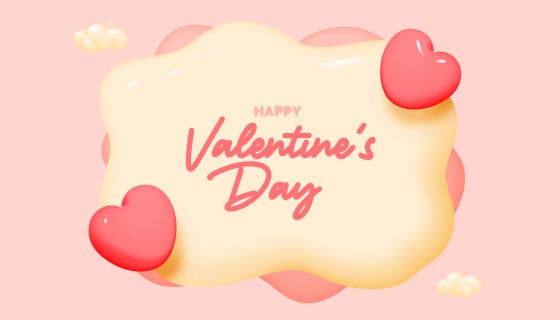 流体爱心设计情人节背景/壁纸矢量素材(EPS)