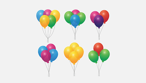 多彩逼真的气球矢量素材(EPS/AI/PNG)