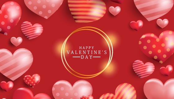 不同纹理的爱心设计情人节背景/壁纸矢量素材(EPS)