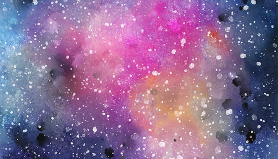 水彩太空背景矢量素材(EPS)