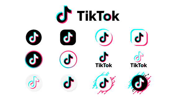 不同风格设计的 TikTok logo 矢量素材(EPS/免扣PNG)