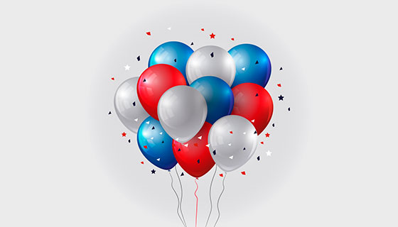 美国独立日逼真气球背景矢量素材(EPS/AI/PNG)