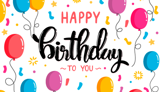 多彩涂鸦气球设计生日快乐背景矢量素材(EPS)
