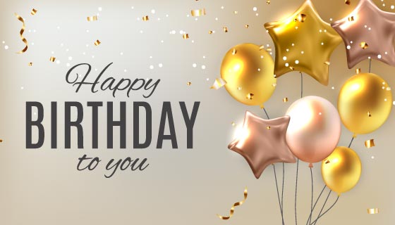 圆形和五角形气球设计生日快乐背景图矢量素材(EPS)