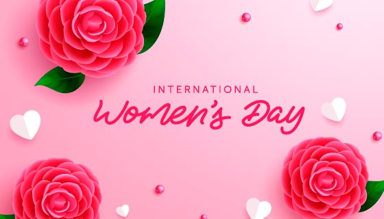 漂亮的花朵设计粉色妇女节/女神节背景图片矢量素材(EPS)