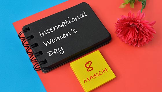 日历和花朵设计妇女节/女神节背景图片素材(JPG)