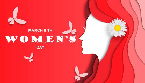 女性头像剪影设计妇女节/女神节背景图片矢量素材(EPS)