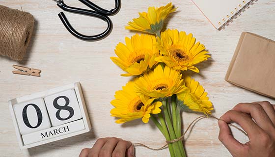 3月8日妇女节/女神节手工制作向日葵花束图片素材(JPG)