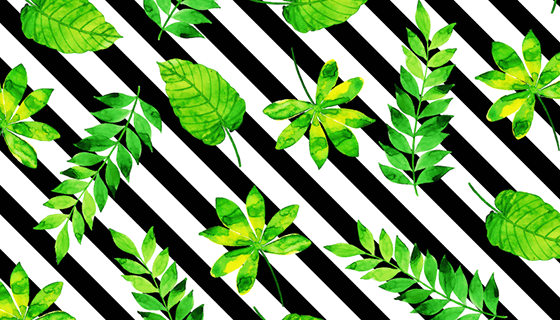 水彩风格热带树叶矢量素材(EPS/PNG)