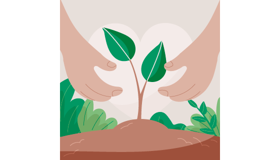 栽种小树苗的双手矢量素材(AI/EPS)