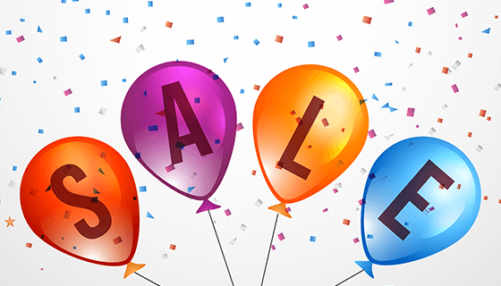 逼真气球和五彩纸屑促销矢量素材(EPS/AI/PNG)