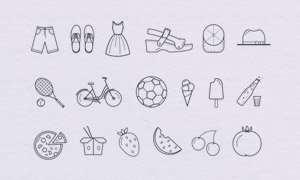 40个夏天元素图标PSD/AI源文件下载