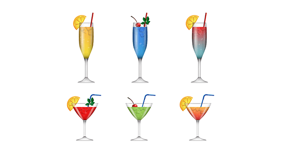 逼真鸡尾酒矢量素材(EPS/AI/PNG)