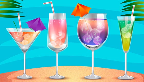 逼真鸡尾酒矢量素材(EPS/AI/PNG)