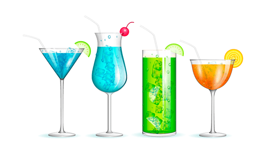 逼真鸡尾酒矢量素材(EPS/AI/PNG)