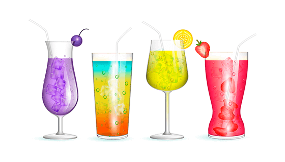 逼真鸡尾酒矢量素材(EPS/AI/PNG)