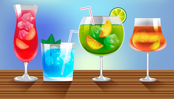 逼真鸡尾酒矢量素材(EPS/AI/PNG)