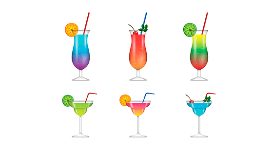逼真鸡尾酒矢量素材(EPS/AI/PNG)