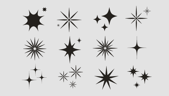 12个简单的星星矢量素材(AI/EPS)
