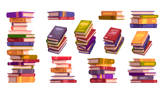 叠在一起的书本矢量素材(EPS/PNG)