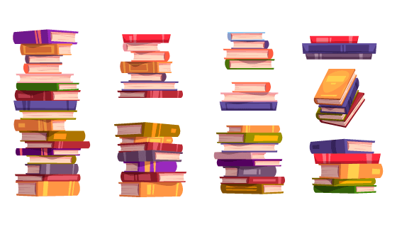 叠在一起的书本矢量素材(EPS/PNG)