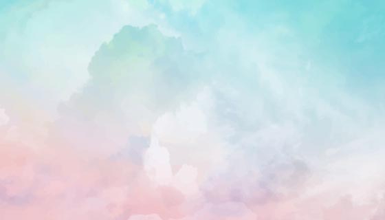 淡青色和粉红色水彩背景矢量素材(AI/EPS)