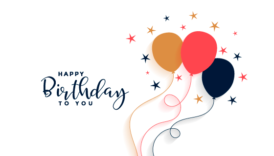 扁平风格的气球设计生日快乐矢量素材(EPS)